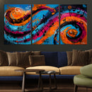 Geometric Abstract Wall Art Canvas Print, Orange Blue by MyGreatCanvas | Canvas Wall Art Prints | Photo Prints & Wall Decor