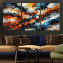 Geometric Abstract Wall Art Canvas Print, Orange Blue by MyGreatCanvas | Canvas Wall Art Prints | Photo Prints & Wall Decor