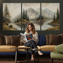 Vintage Mountain Landscape Wall Art Canvas Print Set, Rustic by MyGreatCanvas | Canvas Wall Art Prints | Photo Prints & Wall Decor