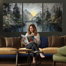 Drip Style Forest Lake Gold Art — Abstract Expressionist by MyGreatCanvas | Canvas Wall Art Prints | Photo Prints & Wall Decor