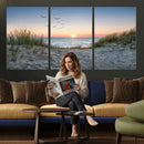 Sandy Dune Path Sunset Canvas Wall Art — Seagulls Beach by MyGreatCanvas | Canvas Wall Art Prints | Photo Prints & Wall Decor