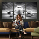 Airplane Wall Art Canvas Print, Black and White Jet Aircraft by MyGreatCanvas | Canvas Wall Art Prints | Photo Prints & Wall Decor