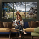 Texas Longhorn Canvas Wall Art, Rustic Farm Barn Bluebonnet by MyGreatCanvas | Canvas Wall Art Prints | Photo Prints & Wall Decor
