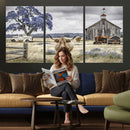 Texas Longhorn Canvas Wall Art, Rustic Farm Barn Bluebonnet by MyGreatCanvas | Canvas Wall Art Prints | Photo Prints & Wall Decor