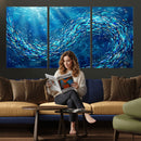 School of Fish Canvas Print | Blue Ocean Underwater Wall Art by MyGreatCanvas | Canvas Wall Art Prints | Photo Prints & Wall Decor