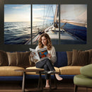 Sailboat Wall Art Canvas Print, Ocean Sunset Sailing Framed by MyGreatCanvas | Canvas Wall Art Prints | Photo Prints & Wall Decor