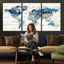 Watercolor World Map Canvas Wall Art Print – Abstract by MyGreatCanvas | Canvas Wall Art Prints | Photo Prints & Wall Decor