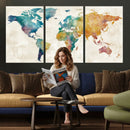 Watercolor World Map Canvas Wall Art Print – Abstract by MyGreatCanvas | Canvas Wall Art Prints | Photo Prints & Wall Decor
