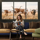 Texas Longhorn Canvas Wall Art, Rustic Farm Animal Photography Print, Farmhouse Country Decor, Western Ranch Art by MyGreatCanvas | Canvas Wall Art Prints | Photo Prints & Wall Decor