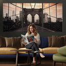 Brooklyn Bridge Canvas Wall Art, New York City Skyline Photography Print, NYC Landmark Urban Decor Artwork by MyGreatCanvas | Canvas Wall Art Prints | Photo Prints & Wall Decor