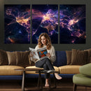 Global Flight Routes Map Canvas Wall Art, Worldwide Aviation Network Print, International Air Travel Wall Decor by MyGreatCanvas | Canvas Wall Art Prints | Photo Prints & Wall Decor