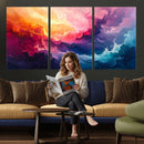 Colorful Abstract Canvas Wall Art Print, Vibrant Popup Color Art Print