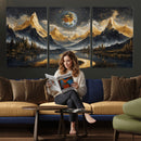 Abstract Mountain Wall Art Canvas Print Modern Landscape Painting Print