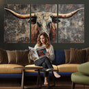 Texas Longhorn Skull Canvas Wall Art Rustic Western Decor Print by MyGreatCanvas | Canvas Wall Art Prints | Photo Prints & Wall Decor