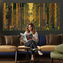 Gustav Klimt Style Forest Canvas Wall Art, Golden Forest Path Floral Art Nouveau Print, Enchanted Woodland Decor by MyGreatCanvas | Canvas Wall Art Prints | Photo Prints & Wall Decor