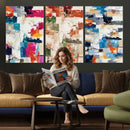 Blue Teal Abstract Canvas Wall Art, Modern Textured Painting Print, Navy Orange White Contemporary Art, Neutral Living Room Decor, Office Art by MyGreatCanvas | Canvas Wall Art Prints | Photo Prints & Wall Decor