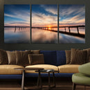 Wooden Pier on Seascape and Sunset Wall Art Canvas Print by MyGreatCanvas | Canvas Wall Art Prints | Photo Prints & Wall Decor