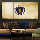 Massachusetts Flag Wall Art Canvas Print