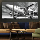Vintage Airplane on Runway Canvas Print by MyGreatCanvas | Canvas Wall Art Prints | Photo Prints & Wall Decor