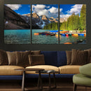 Moraine Lake 3-Panel Wall Art, Majestic Mountain and Lake by MyGreatCanvas | Canvas Wall Art Prints | Photo Prints & Wall Decor
