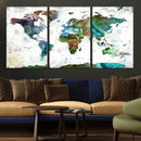 Modern Watercolor World Map Canvas Wall Art – Framed by MyGreatCanvas | Canvas Wall Art Prints | Photo Prints & Wall Decor