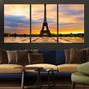 Paris Eiffel Tower Sunset Canvas Wall Art Print - Iconic