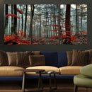 Autumn Forest Wall Art – Enchanting Red Leaves Canvas Print,