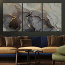 Gray Marble Fluid Wall Art – Modern Abstract Canvas Print