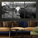 Western Home Wall Art Canvas Print, Framed Texas Longhorn by MyGreatCanvas | Canvas Wall Art Prints | Photo Prints & Wall Decor