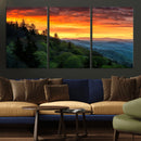 Forest Landscape Wall Art Sunset Canvas, Forest Sunset