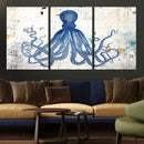 Octopus Canvas Wall Art | Coastal Marine Life Artwork for by MyGreatCanvas | Canvas Wall Art Prints | Photo Prints & Wall Decor