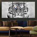 Black and White Tiger Wall Art Animal Canvas Print