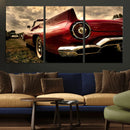 Red Classic Car Wall Art Canvas Print