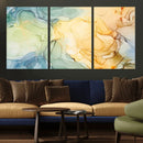 Green and Yellow Marble Fluid Effect Wall Art, Green and