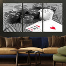 Poker Game Cards Wall Art Canvas, Multi Panel Wall Art by MyGreatCanvas | Canvas Wall Art Prints | Photo Prints & Wall Decor