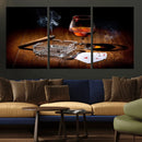 Whiskey Cigar Wall Art Canvas Print Kitchen Wall