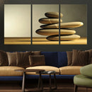 Fluvial Zen Stones Canvas Wall Art Print