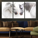 White Horse Wall Art Animal Canvas Print