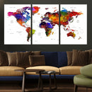 World Map Canvas Print – Detailed Map of the World Wall Art