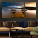 Serene Lake Pier at Sunset Canvas Print | Landscape Canvas