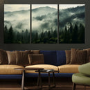 Captivating Misty Forest Wall Art Premium Canvas Print a