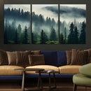 Captivating Misty Forest Wall Art Premium Canvas Print a