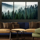 Captivating Misty Forest Wall Art Premium Canvas Print,