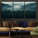 Captivating Misty Forest Wall Art Premium Canvas Print,