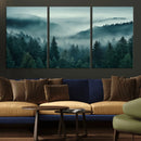 Captivating Misty Foggy Forest Wall Art Premium Canvas Print