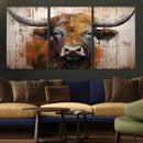 Abstract Bull Highland Cow Canvas Wall Art Print – Vibrant by MyGreatCanvas | Canvas Wall Art Prints | Photo Prints & Wall Decor