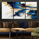Gold Marble Art - Abstract Geode Gold And Blue Marble Shape