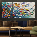 Modern Abstract Fish Shoal Wall Art Canvas Print, Colorful by MyGreatCanvas | Canvas Wall Art Prints | Photo Prints & Wall Decor
