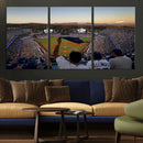 Dodger Stadium Sunset Game Triple Canvas Wall Art - Los