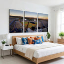 Dodger Stadium Sunset Game Triple Canvas Wall Art - Los